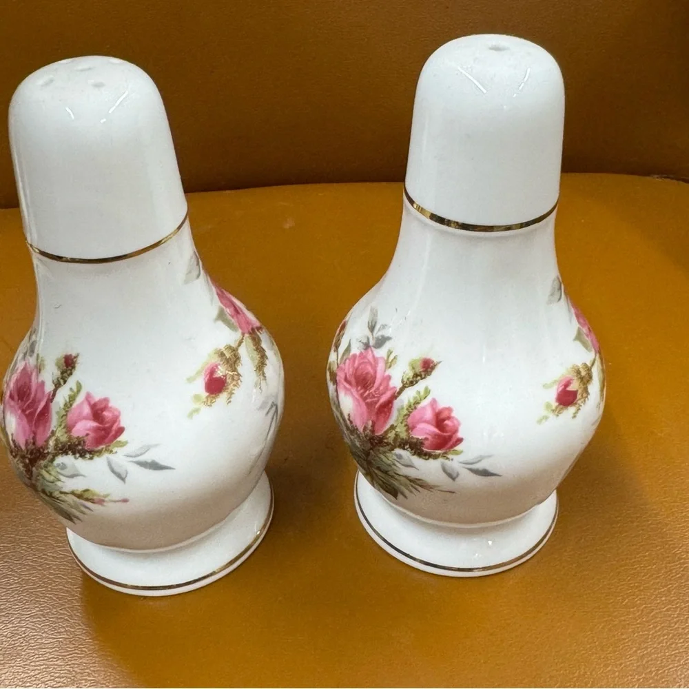 Bone China Salt & Pepper Set Grandmother's Rose by Hammersley Made in England
